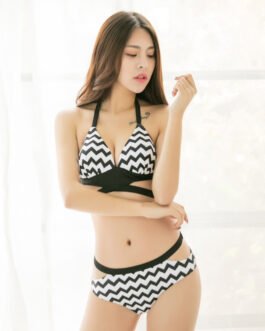 Split bandage wave triangle swimsuit women