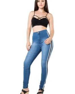 Explosive high-elastic side webbing sports jeans