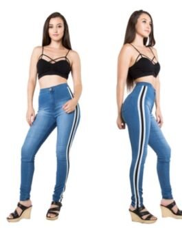 Explosive high-elastic side webbing sports jeans