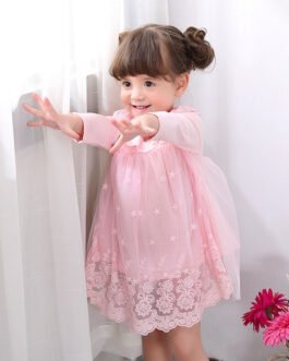 The children wear long sleeved dress baby princess skirt gauze Chun 1-3 years old female baby dress a generation