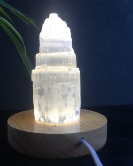 Brand New Natural Quartz Crystal Selenite Tower Lamp